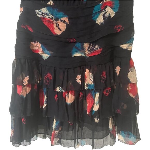 Ulla Johnson Zina Nocturne Ruffle Shibori Silk Crinkle Chiffon Mini Dress 2 - Picture 11 of 14